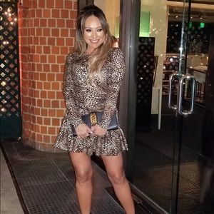 Print Long Sleeve Mini Dress